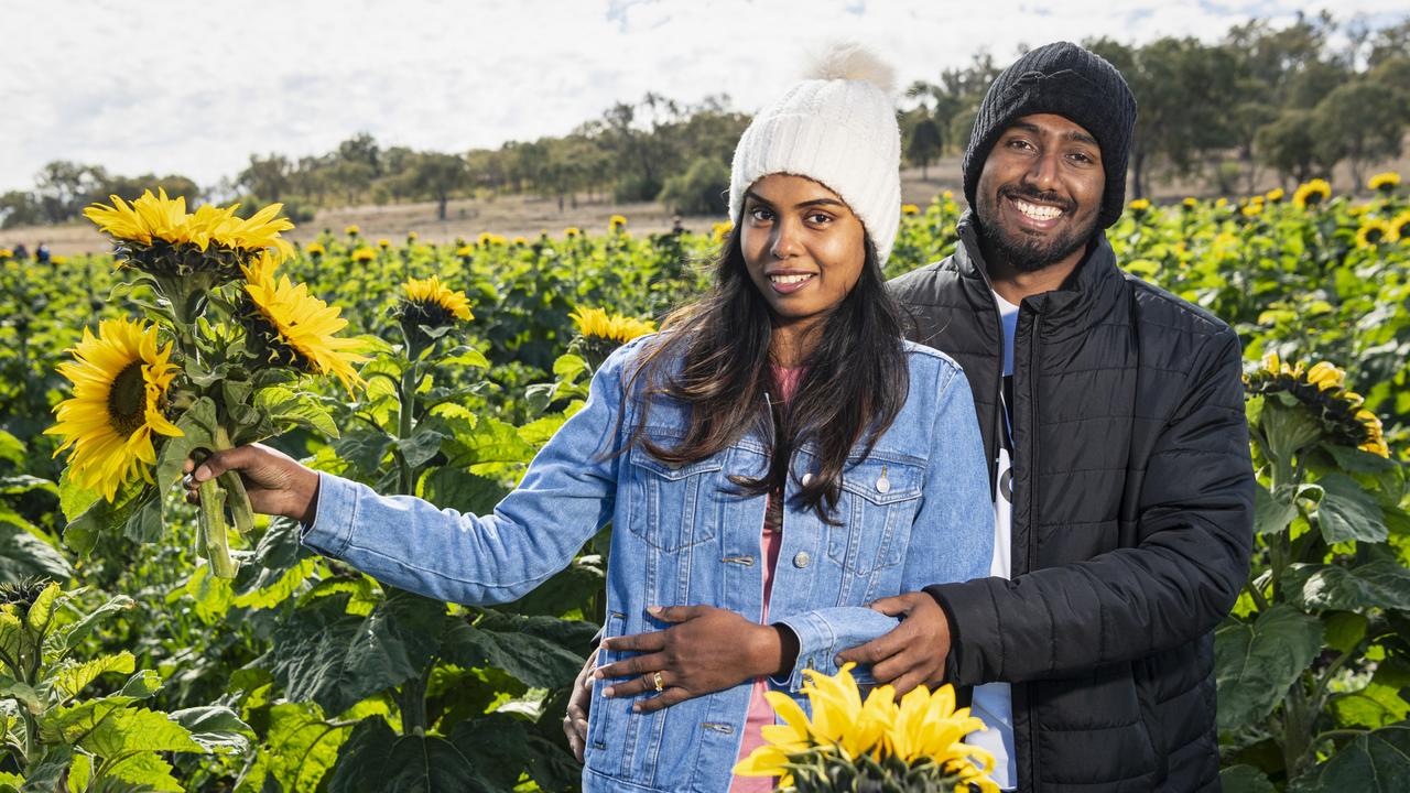 Mininoli Fernando and Devinda Mahanama at Warraba Sunflowers, Saturday, June 22, 2024. Picture: Kevin Farmer