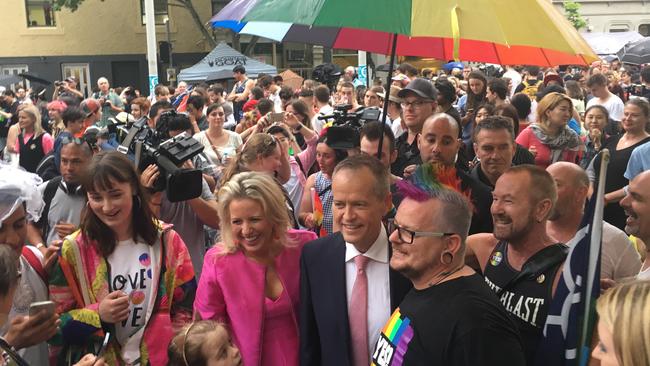 Bill Shorten at the Melbourne celebration. Picture: Simone Fox Koob