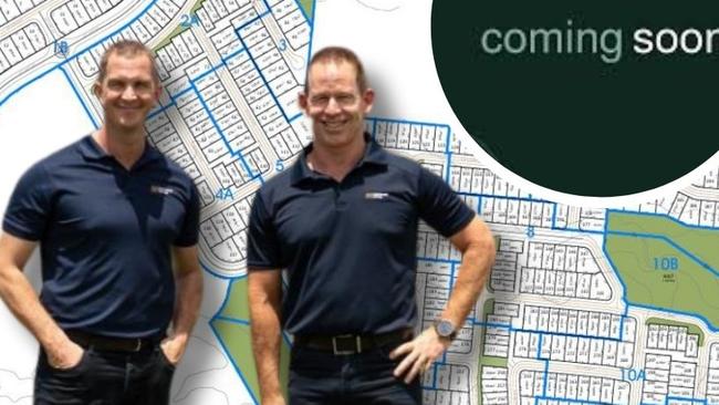 Maidment Group general manager Nick Ryle and managing director Glen Maidment look forward to delivering MacKinnons Reach to boost housing supply in Townsville. Picture: Supplied.