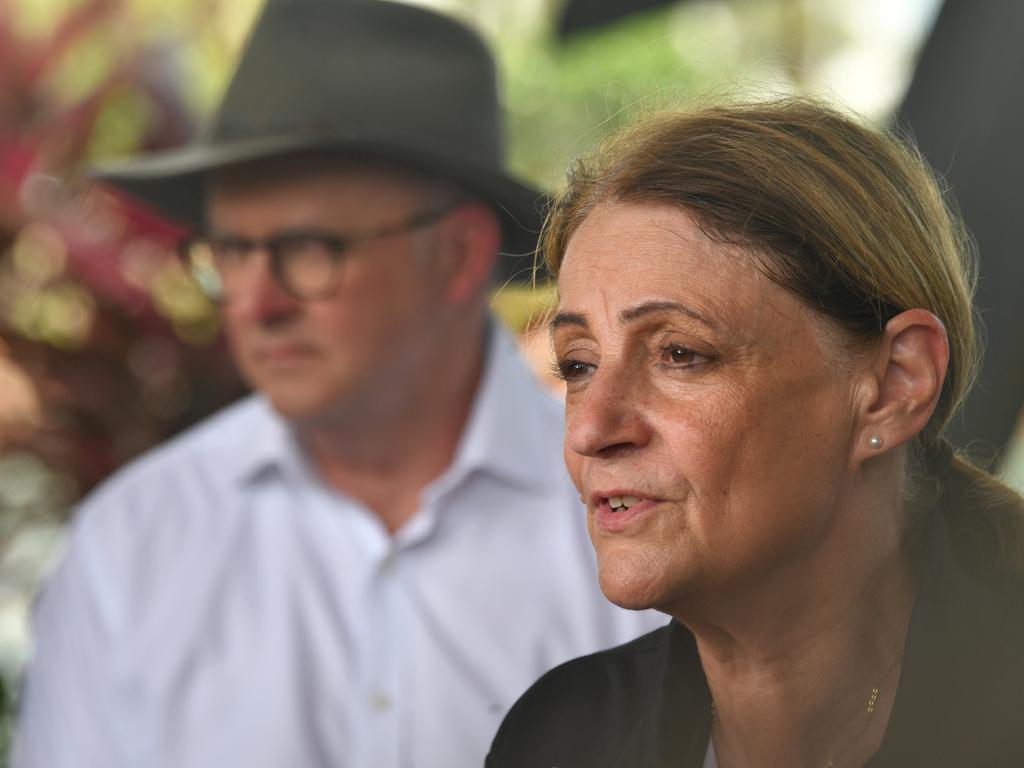 Prime Minister Anthony Albanese with Mayor Jenny Hill at a hydrogen funding announcement in Townsville this week. Picture: Evan Morgan