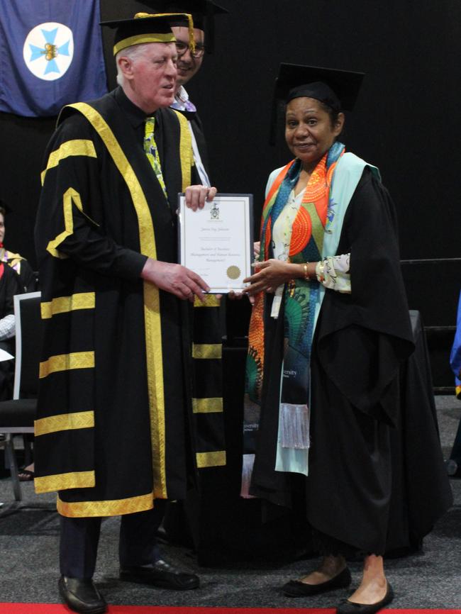 Janita Johnson graduated with a Bachelor of Business (Management and Human Resource Management) at the CQUniversity graduation ceremony in Bundaberg on December 14, 2023.