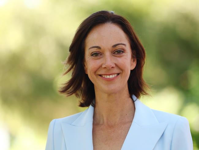 Independent candidate for Mackellar Sophie Scamps poses at a pre-polling centre in Warriewood on Wednesday. Picture: Mark Metcalfe/Getty Images)