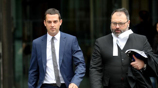 David de Garis, Michaelia Cash's former media adviser leaves Federal Court in Melbourne. Picture: David Geraghty.