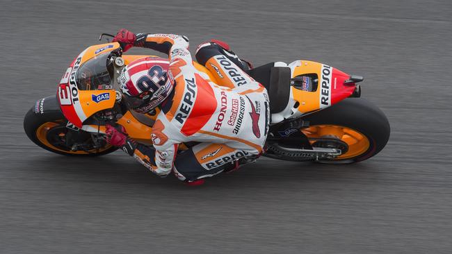 Marc Marquez of Repsol Honda Team rounds the bend.