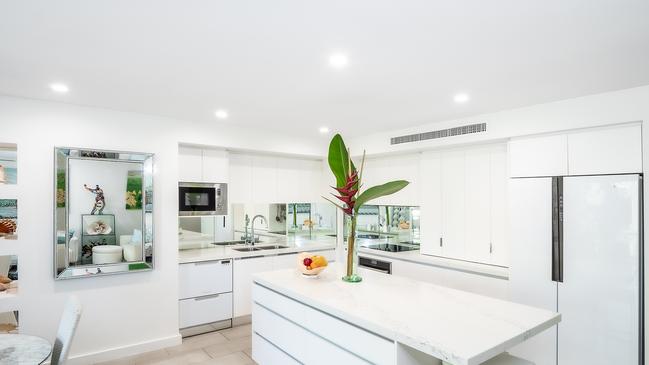 408-409/5 Triton St, the totally refurbished executive penthouse at Pullman Palm Cove Sea Temple Resort and Spa, is being sold with a price guide of $1.2m to $1.4m. Picture: supplied.