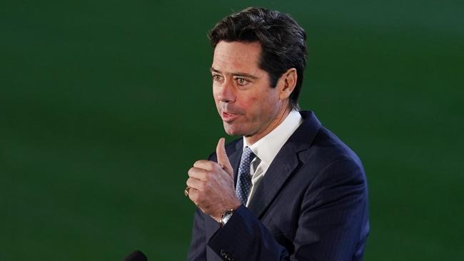 Gillon McLachlan will be at the MCG for Thursday night’s season restart. Picture: AAP