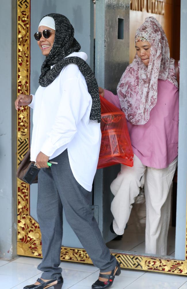 Renae Lawrence's former lawyer Anggia Browne, on right,  and her  sister Lily Lubis, who represented Schapelle Corby, leave  Bangli jail. Picture:  Liam Kidston.