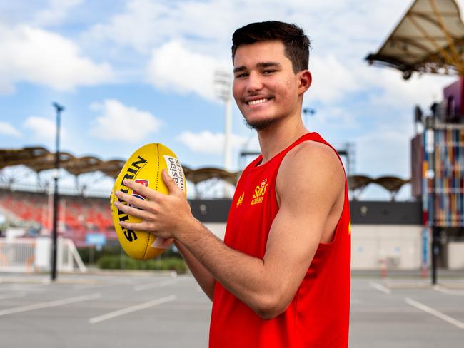 Star Darwin athlete Ned Stevens is already impressing at the Suns Academy. Picture: Gold Coast Suns Media