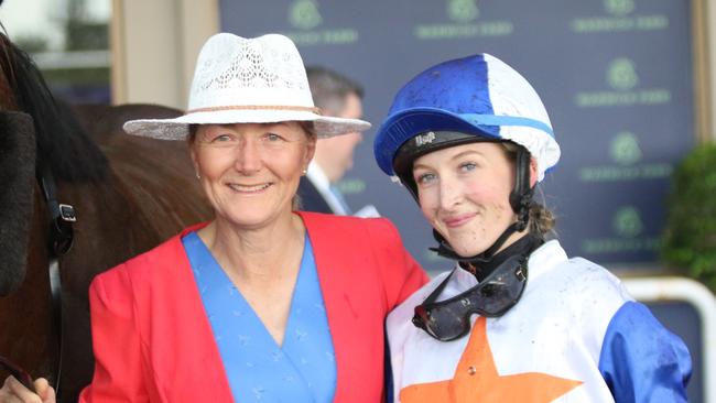 Trainer Karen Owen (left) with her daughter, jockey Madeline Owen. Picture: Grant Guy