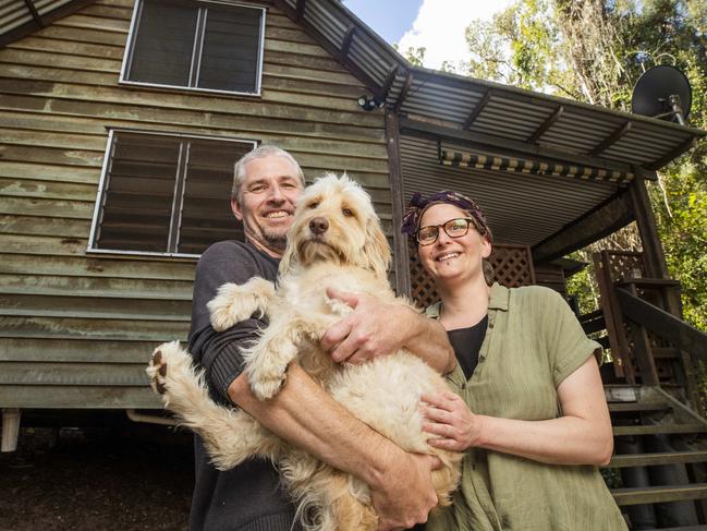 Couple Andy Morgan and Ulrica Trulsson from Brisbane enjoying their stay at Bellbird Studio west of Kenilworth. Photo Lachie Millard