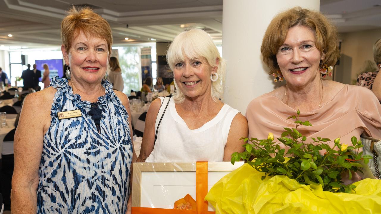 At the International Women's Day luncheon are (from left) Judy Moore, Mary Fortunati and Robyn Storey presented by Zonta Club of Toowoomba Area at Picnic Point, Friday, March 4, 2022. Picture: Kevin Farmer