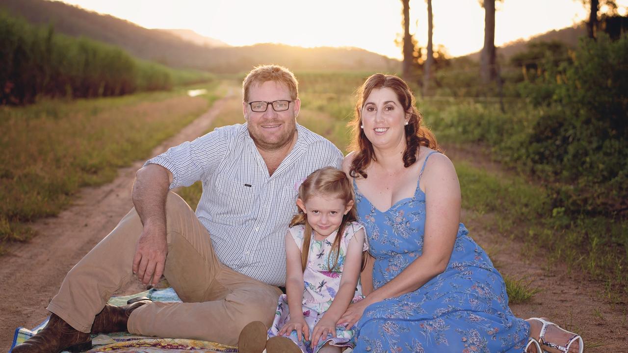 Amanda Griffiths with daughter, Daisy, 6, and husband, Brett.