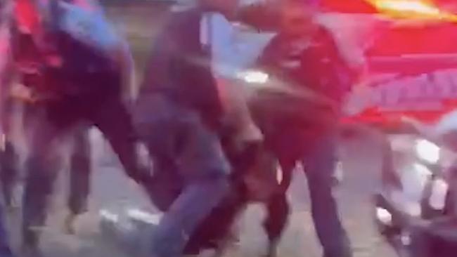 Wild footage has emerged of an officer crash-tackling a teenager and dragging him along the ground by his hoodie at Casino on January 11, 2025 following a police pursuit, sparking community outrage.