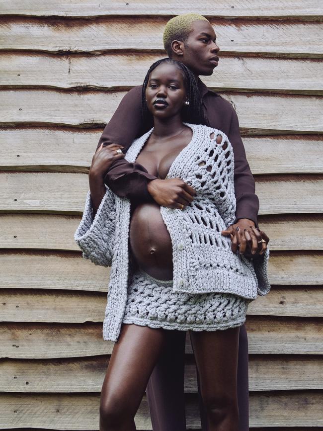 Adelaide-raised supermodel Adut Akech Bior with husband Samuel Elkhier. Photography: Jesse Lizotte