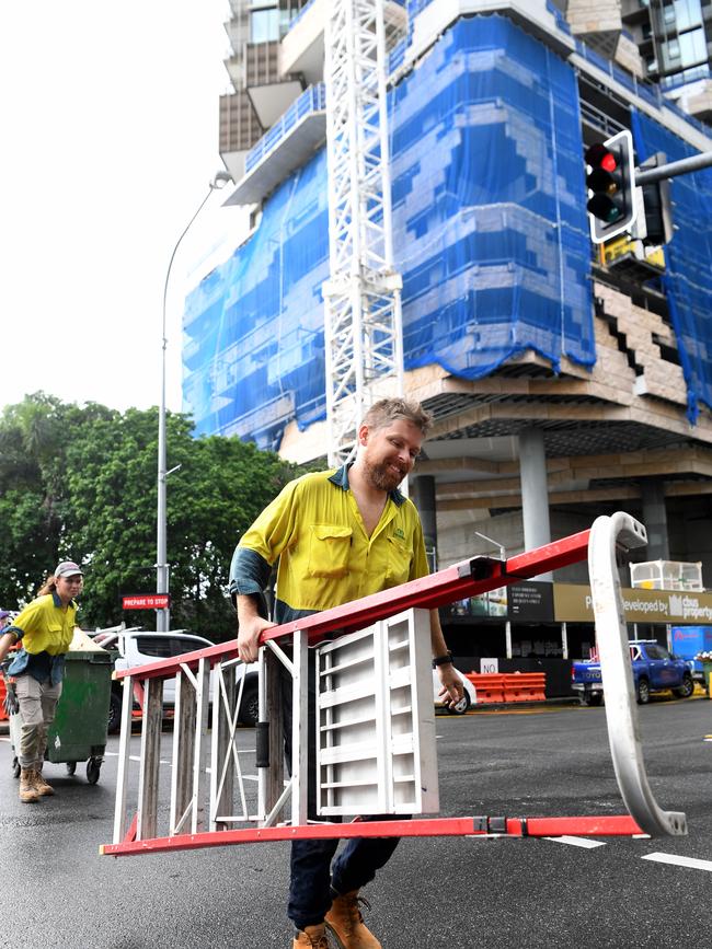 Probuild’s long-delayed 443 Queen St project in Brisbane was a major contributor to the company’s failure as costs ran out of control. Picture: NCA NewsWire/Dan Peled