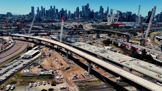 Construction of Transurban’s CityLink expansion.