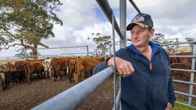 Anthony Hurst at his farm in the South East. Picture: Ben Clark