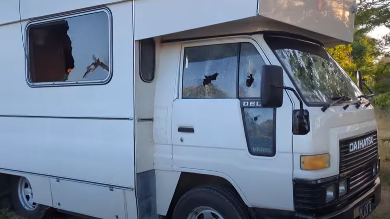 The attack left 7 windows smashed in.