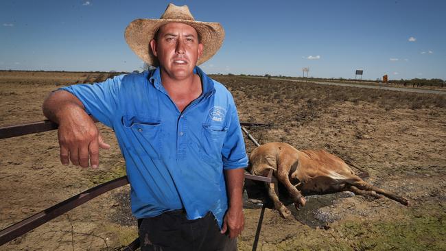 Grazier Anthony Anderson from Eddington Droughtmaster Stud outside the town of Julia Creek. Photo: Nigel Hallett