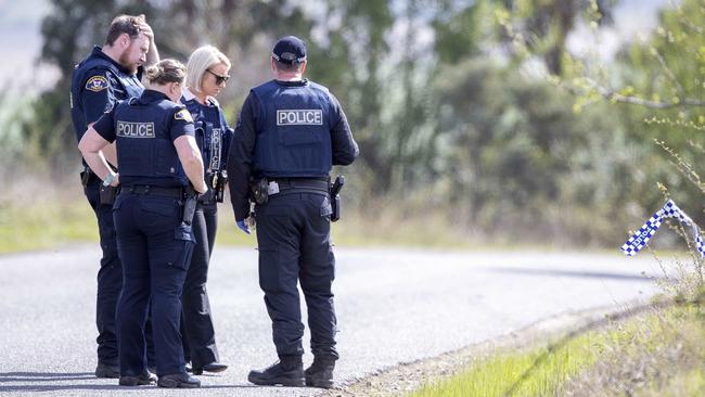 Shooting near Glenfern in the Derwent Valley, police searching Glenfern Road. Picture: Chris Kidd