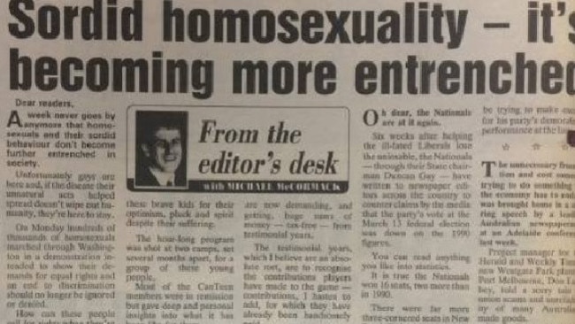 Michael McCormack's column written in 1993.