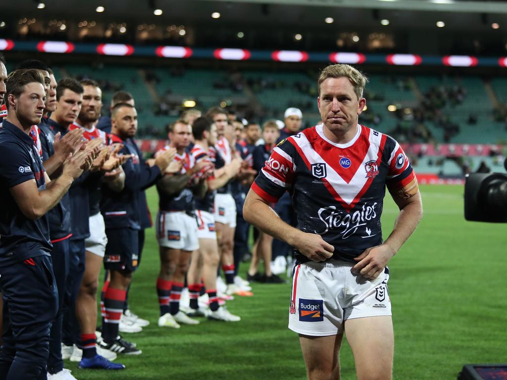 Rooster Mitchell Aubusson was given an honour guard for his final game.