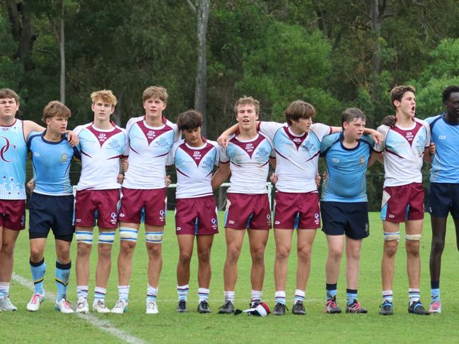 TAS First XV rugby action between St Columban's College and Ormiston College at Ormiston on Saturday, May 25, 2024. Picture credit: Barb Herrmannsen