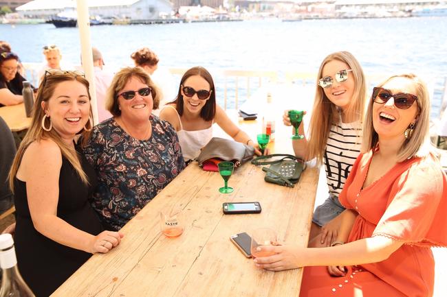 The Taste of Tasmania. Day 1. Kate Willcock of Lindisfarne, Rose Wilson Lenah Valley, Kate Moss of West Hobart, Sophie Wilson of Melbourne, Jah Donald of Sydney. Picture: EDDIE SAFARIK