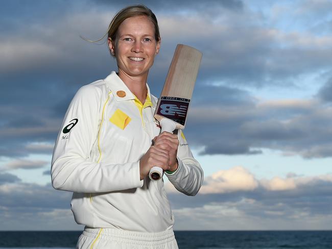 GOLD COAST, AUSTRALIA - SEPTEMBER 27: Meg Lanning poses during a Cricket Australia media opportunity at Surfers Paradise beach on September 27, 2021 in Gold Coast, Australia. (Photo by Matt Roberts/Getty Images for Cricket Australia)