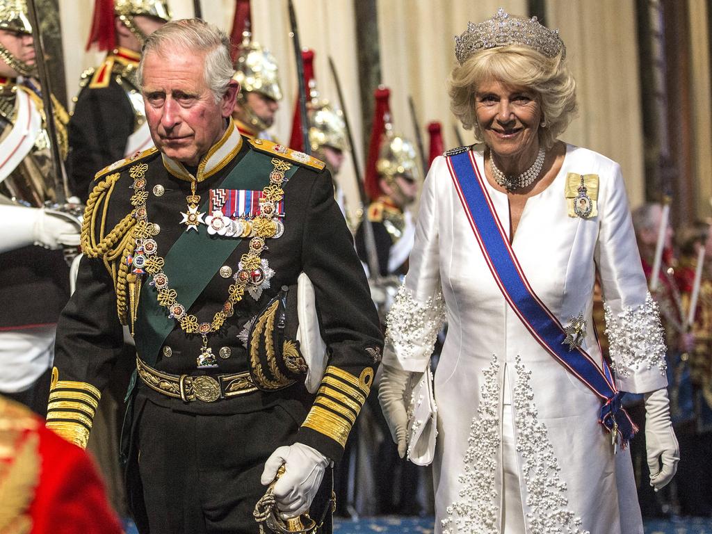 King Charles (L) and his wife Camilla. Charles has long advocated a slimmed down monarchy with just seven key members and this may create tensions. Picture: AFP