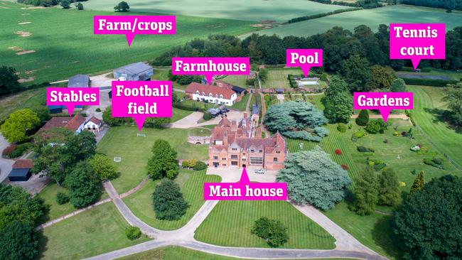 Oliver’s new country pad features stables, farmhouse, a pool and a football pitch.