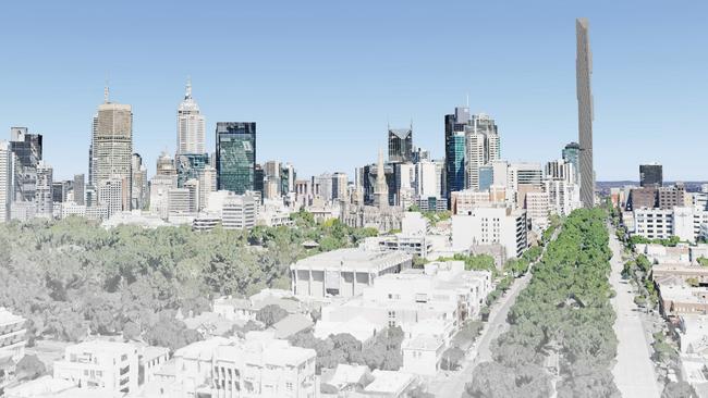 The thin building as seen from Victoria Parade. Picture: DeciBel Architecture