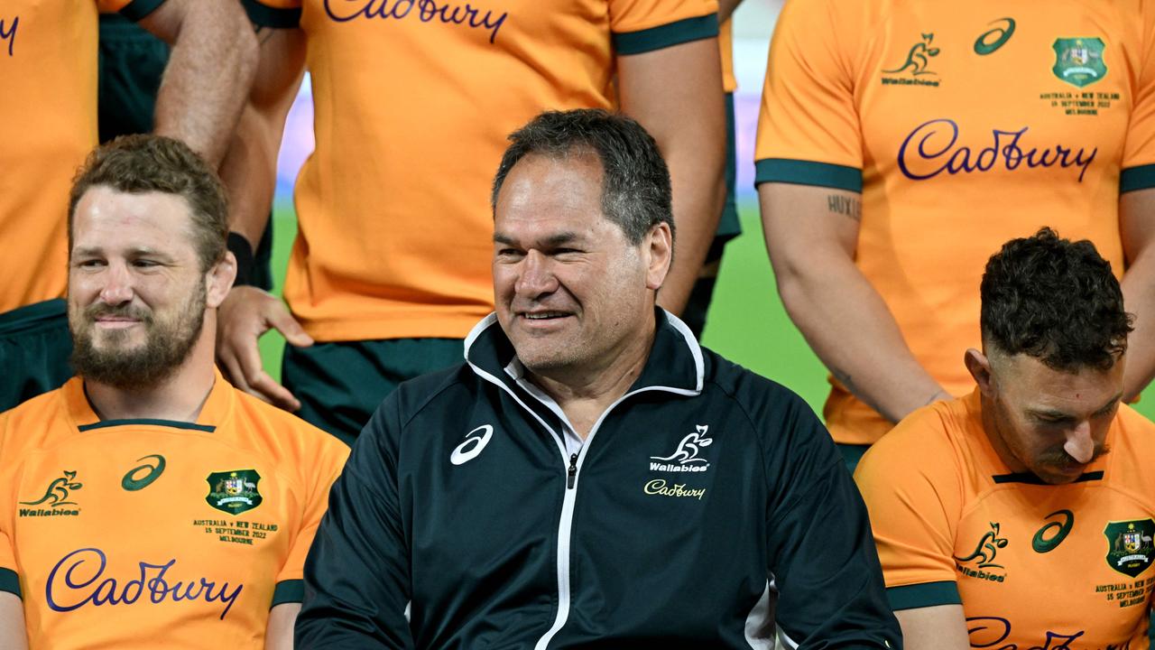 Australia must move on from coach Dave Rennie if they want any hope of winning the world cup, writes Julian Linden. Picture: AFP.