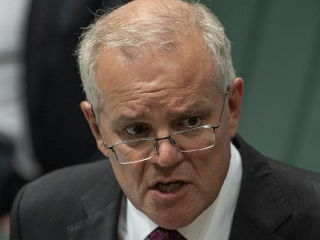 CANBERRA, AUSTRALIA - NewsWire Photos FEBRUARY 15, 2022: , Canberra. Picture : Prime Minister of Australia, Scott Morrison during Question Time at Parliament House in Canberra. Picture: NCA NewsWire / Martin Ollman