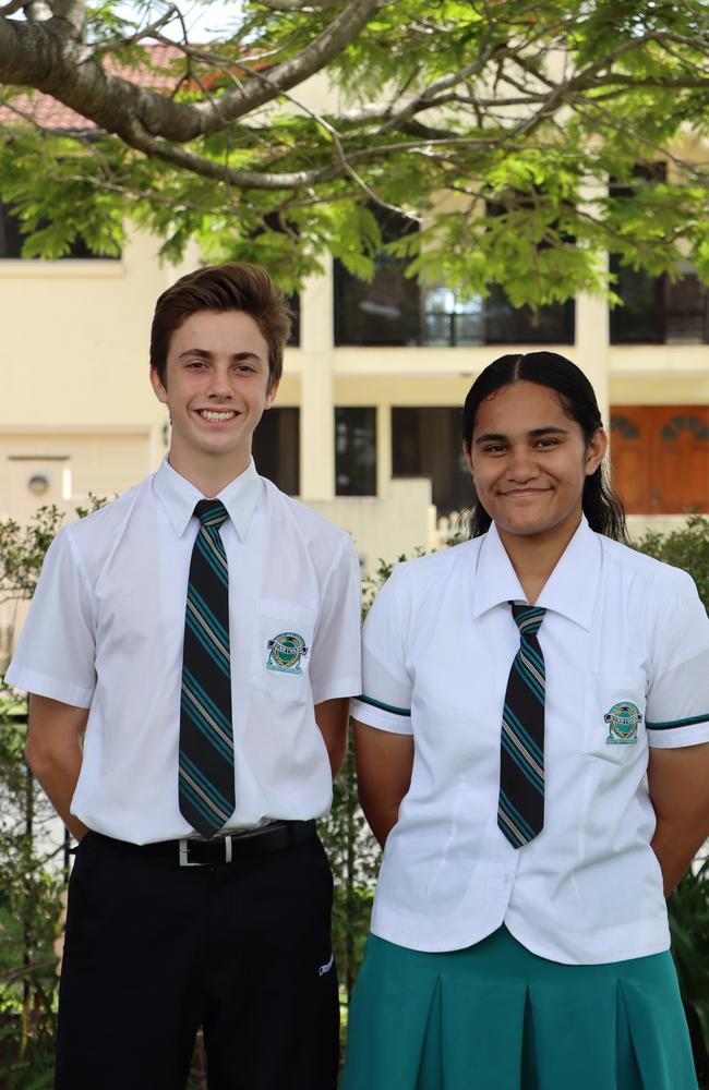 Sunnybank State High School captains Harry Sullivan and Janitta Latu. Photo – contributed.