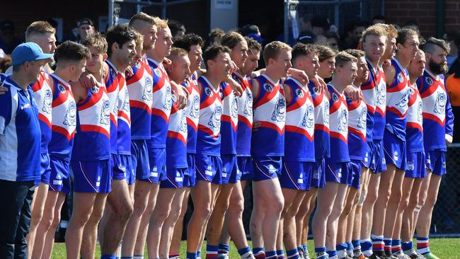 North Heidelberg line up before the 2017 NFL Division 2 grand final. Picture: Andy Brownbill