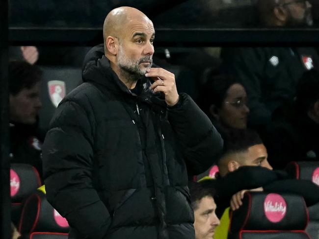 Pep Guardiola says Manchester City were struggling. Picture: AFP