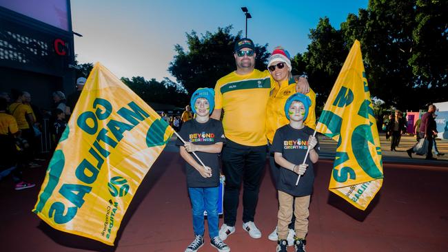 Fans ahead of the World Cup Matilda's v Sweden match at Suncorp Stadium. Photo - Stephen Archer