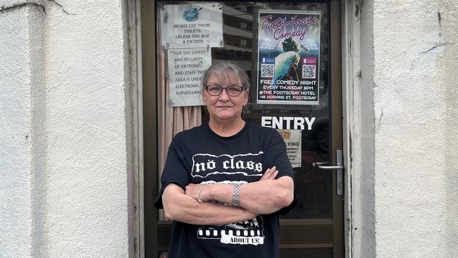 Footscray Hotel manager Sharon Kanna says the pub is in desperate need of repair. Picture: Nilsson Jones