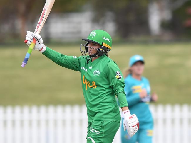 Mignon Du Preez after knocking a half century for the Stars. Picture: AAP