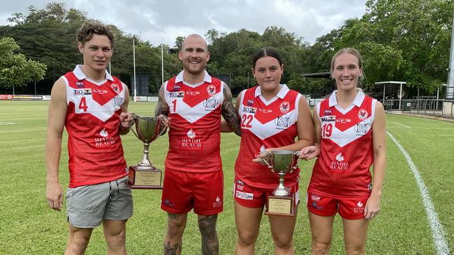 James Arratta, Jayden Magro, Kierra Zerafa and Brittany Daly displaying the Waratah jerseys.