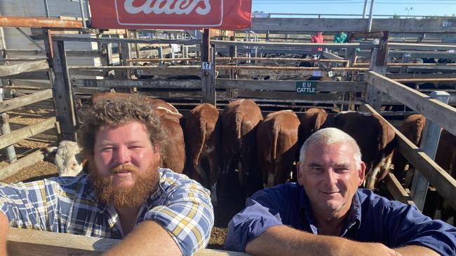 Alex and Dale Sullivan, Casterton. Dale says the “phenomenal” sales returns will flow back into the local economy. Picture: Kate Dowler