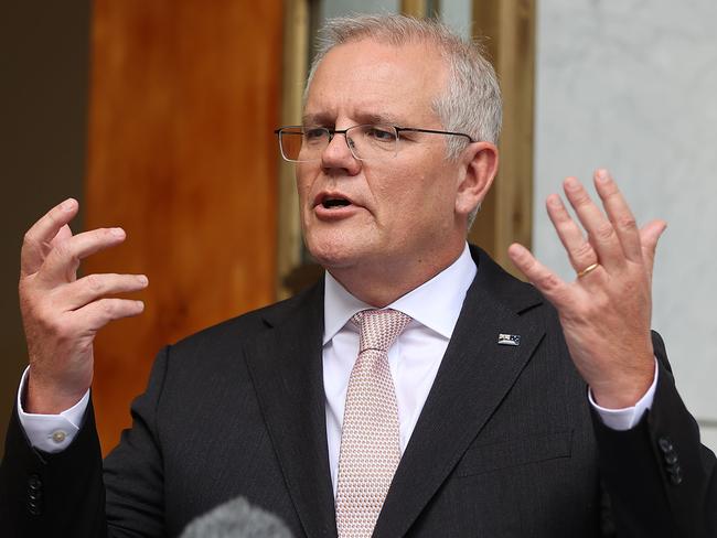 Scott Morrison met with states and territories on Thursday for national cabinet. Picture: NCA NewsWire / Gary Ramage