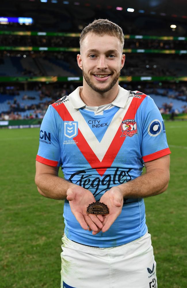 Sam Walker was man of the match when the Roosters thrashed the Dragons on Anzac Day.