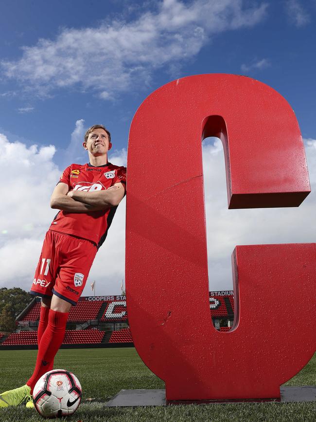 Adelaide United winger Craig Goodwin at Coopers Stadium, Hindmarsh. Picture: Sarah Reed