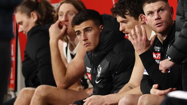 Injured Pie Nick Daicos is still hoping to play finals. Picture: Michael Klein