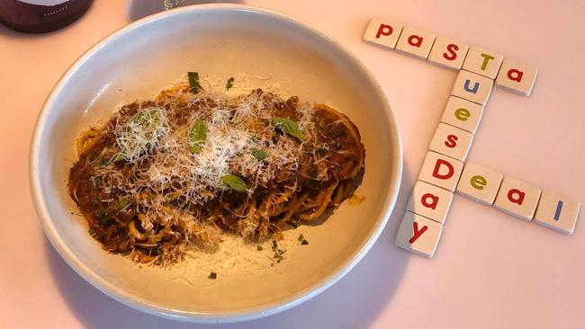 Smolt Kitchen's classic spaghetti bolognese which features slow-cooked beef, tomato sugo and parmesan. On a Tuesday the eatery also has a pasta deal which includes a free house drink with any pasta dish. Picture: Supplied