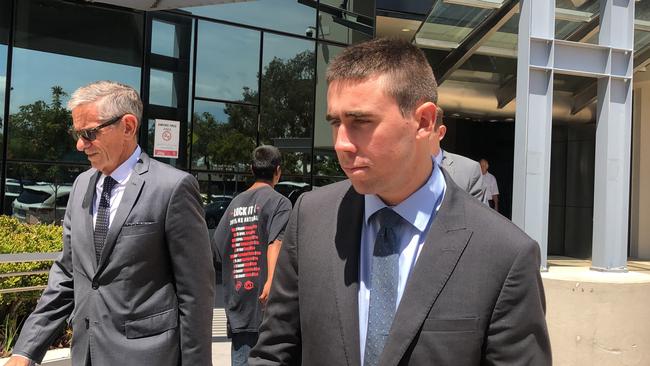 Paul Hamstra, right, leaving Southport District Court with solicitor Chris Nyst earlier this year. Picture: Lea Emery