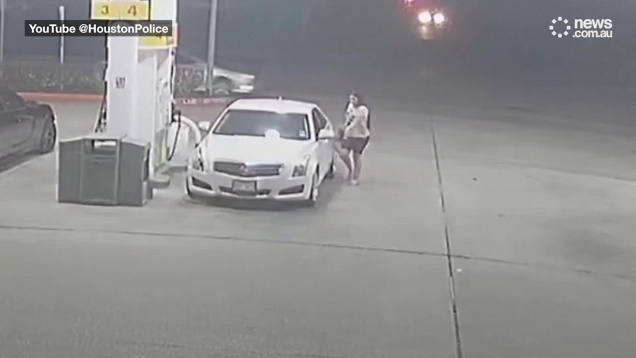 CCTV shows mum leaving servo after giving birth