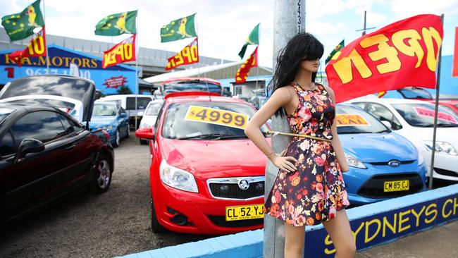 Mannequin Fiona in front of RA Motors on Auto Alley in August 2017. Picture: Angelo Velardo